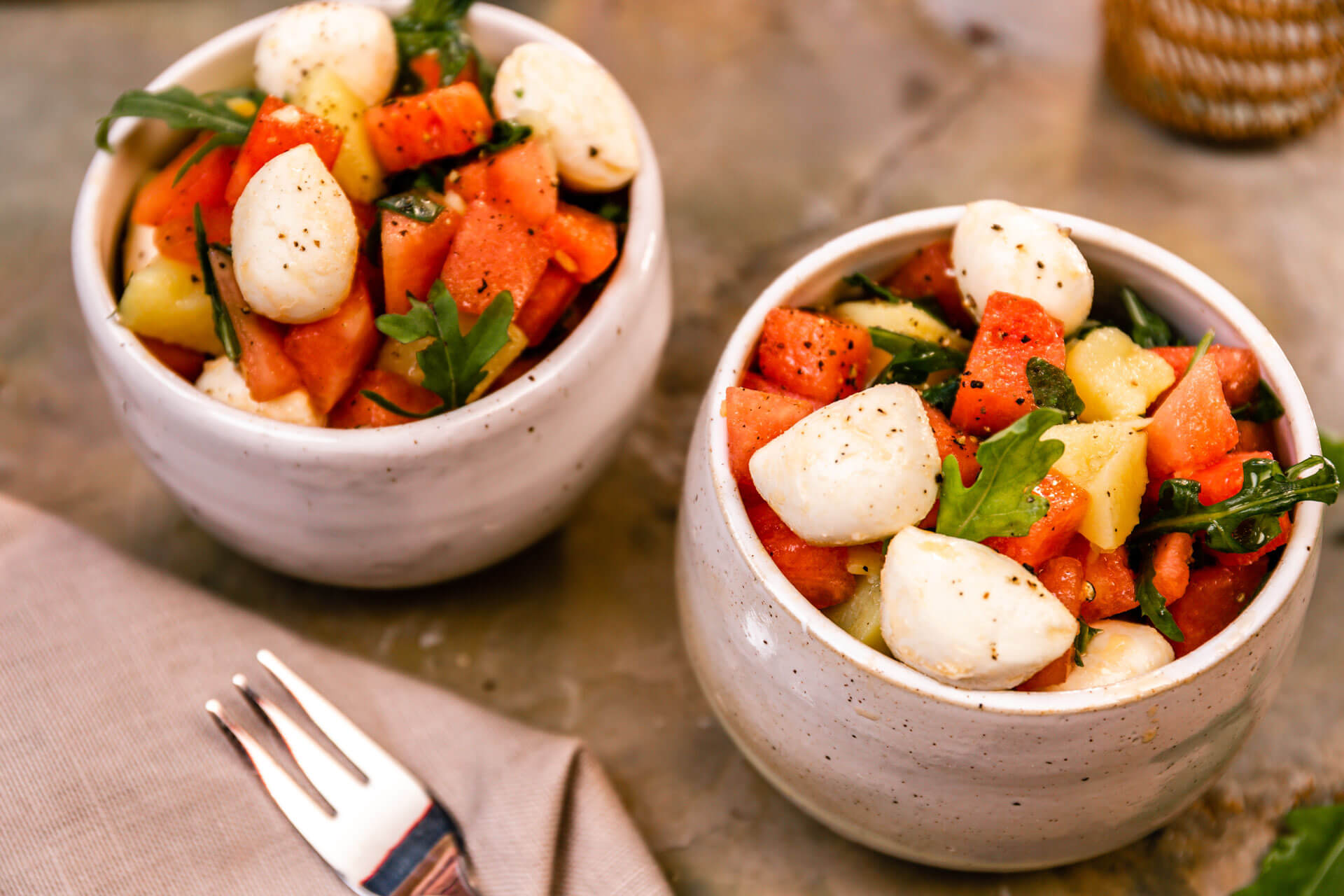 Melonen-Mozzarella-Salat - Eine Sommeridee von Landgemachtes