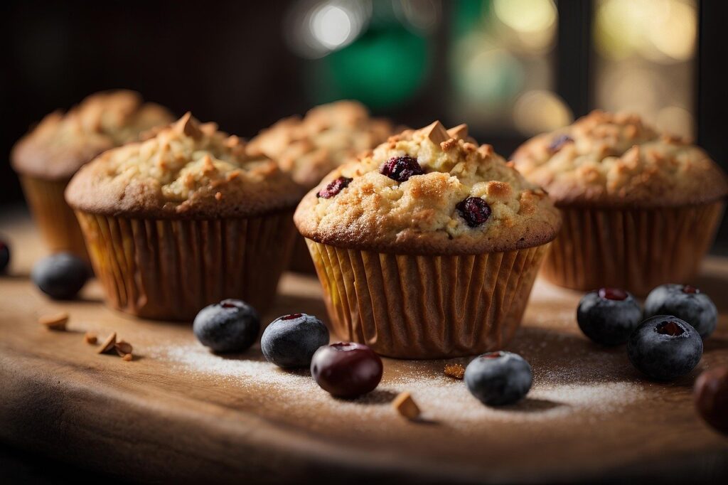 Heidelbeermuffins, Muffins mit Joghurt und Heidelbeeren